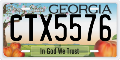 GA license plate CTX5576