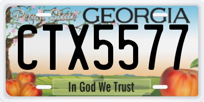 GA license plate CTX5577