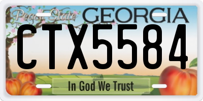 GA license plate CTX5584