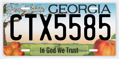 GA license plate CTX5585