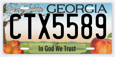 GA license plate CTX5589