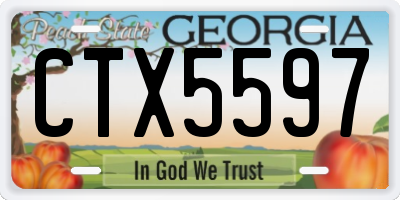 GA license plate CTX5597