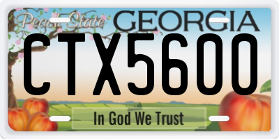 GA license plate CTX5600