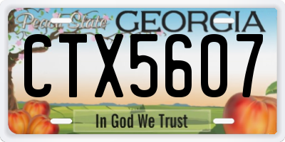 GA license plate CTX5607