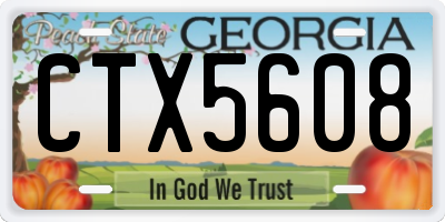 GA license plate CTX5608
