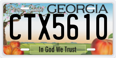 GA license plate CTX5610