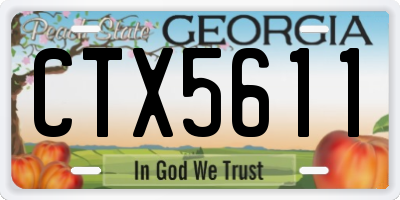 GA license plate CTX5611