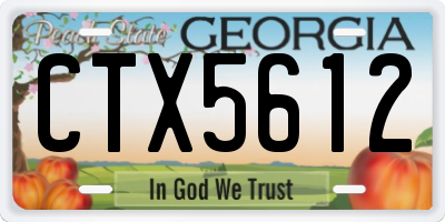 GA license plate CTX5612