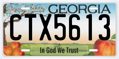 GA license plate CTX5613