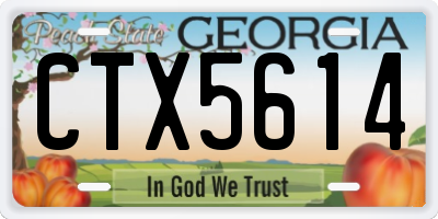 GA license plate CTX5614