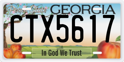 GA license plate CTX5617