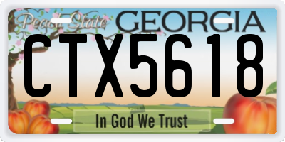 GA license plate CTX5618