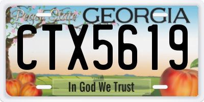 GA license plate CTX5619