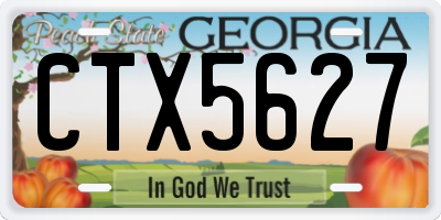 GA license plate CTX5627
