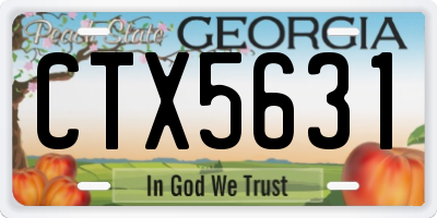 GA license plate CTX5631