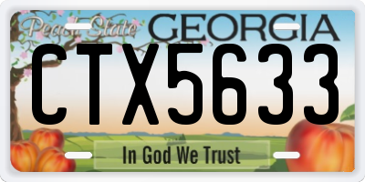 GA license plate CTX5633