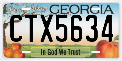 GA license plate CTX5634