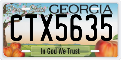 GA license plate CTX5635