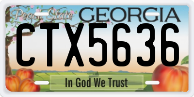 GA license plate CTX5636