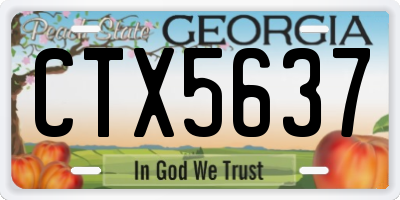 GA license plate CTX5637