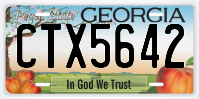 GA license plate CTX5642