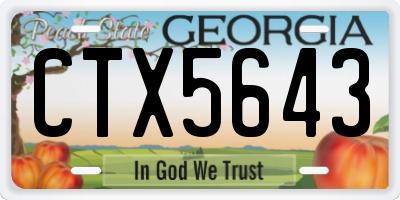 GA license plate CTX5643
