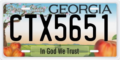 GA license plate CTX5651