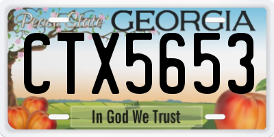 GA license plate CTX5653