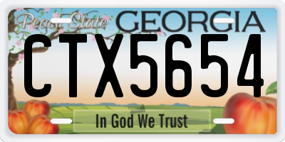 GA license plate CTX5654