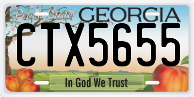GA license plate CTX5655