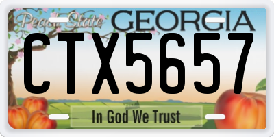 GA license plate CTX5657