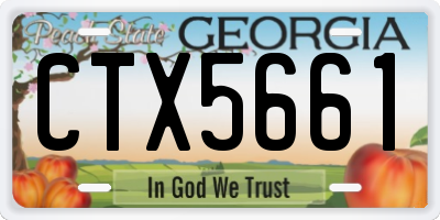 GA license plate CTX5661
