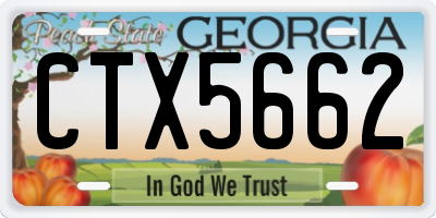 GA license plate CTX5662