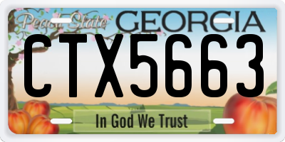 GA license plate CTX5663