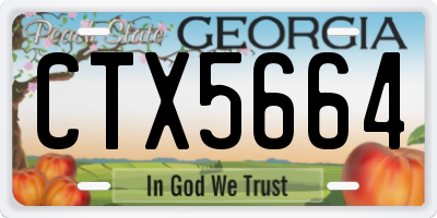 GA license plate CTX5664