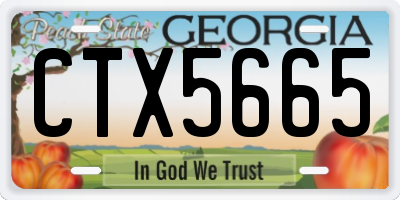 GA license plate CTX5665