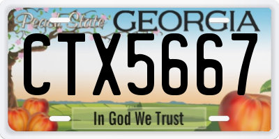 GA license plate CTX5667