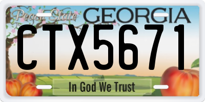 GA license plate CTX5671