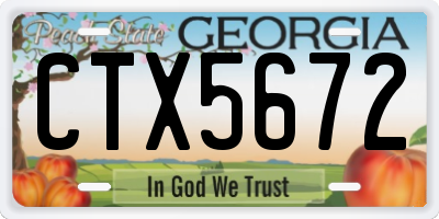 GA license plate CTX5672