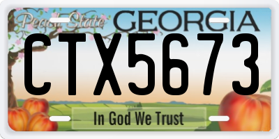 GA license plate CTX5673