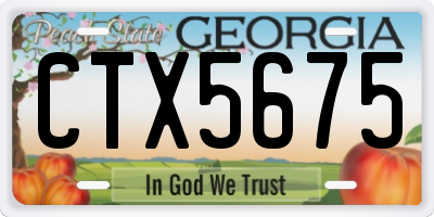 GA license plate CTX5675