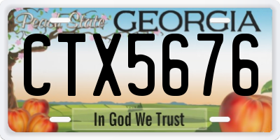 GA license plate CTX5676