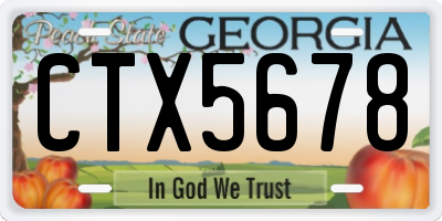 GA license plate CTX5678