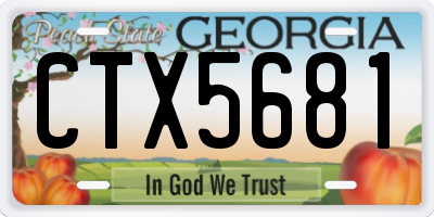 GA license plate CTX5681
