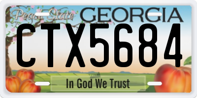 GA license plate CTX5684