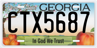 GA license plate CTX5687