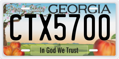 GA license plate CTX5700