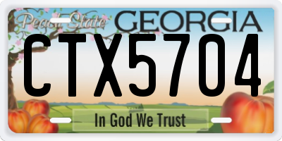 GA license plate CTX5704