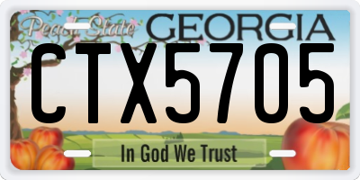 GA license plate CTX5705
