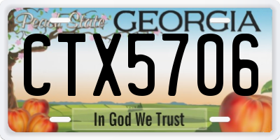 GA license plate CTX5706